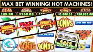 MAX BET WINNING! Hot Shot Progressives Slot Machine Bonuses