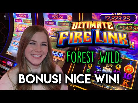 NEW Ultimate Fire Link Forest Wild Slot Machine! Nice BONUS WIN!