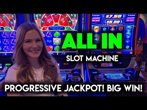 ALL IN! Slot Machine Progressive Jackpot! BIG WIN!