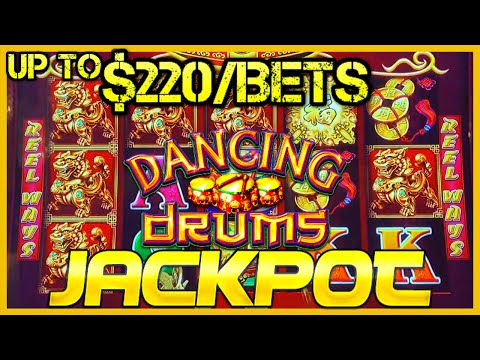 ⭐️HIGH LIMIT Dancing Drums HANDPAY JACKPOT  ⭐️$220 MAX BET SPINS Slot Machine Hard Rock Tampa