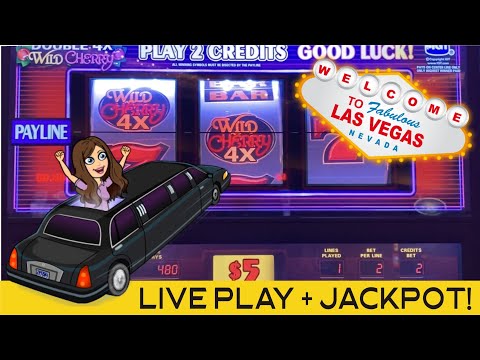JACKPOT! 🍒 DOUBLE 4X WILD CHERRY SLOT MACHINE 🍒 PLUS PINK DIAMOND 💎 Caesars Palace Vegas!