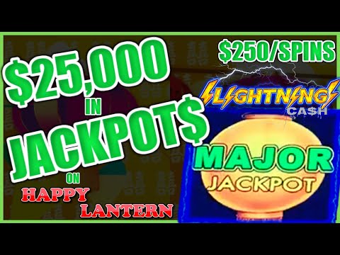 Lightning Link Happy Lantern MAJOR JACKPOT Over $25K In Handpays⚡️HIGH LIMIT $250 Spins Slot Machine