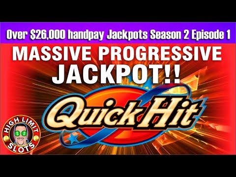 Quick Hit Slot Machine  🎰   MASSIVE WINS Over $26,000 Handpay Jackpots | Season 2 Episode 1