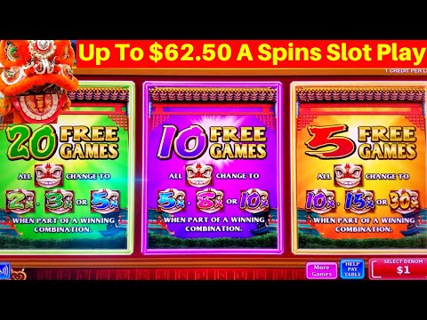Up To $62.50 A Spins! High Limit Konami FESTIVAL Slot Machine Bonus & High Limit Lightning Link Slot