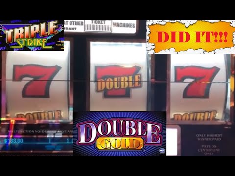 FINALLY!!! CLASSIC OLD SCHOOL CASINO SLOTS: TRIPLE STRIKE + DOUBLE GOLD SLOT PLAY! HUGE WIN!!